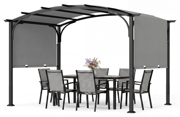 Pergola ogrodowa z regulowanym dachem przesuwnym