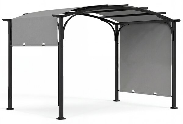 Pergola ogrodowa z regulowanym dachem przesuwnym