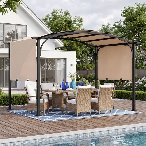 Pergola ogrodowa z regulowanym dachem przesuwnym