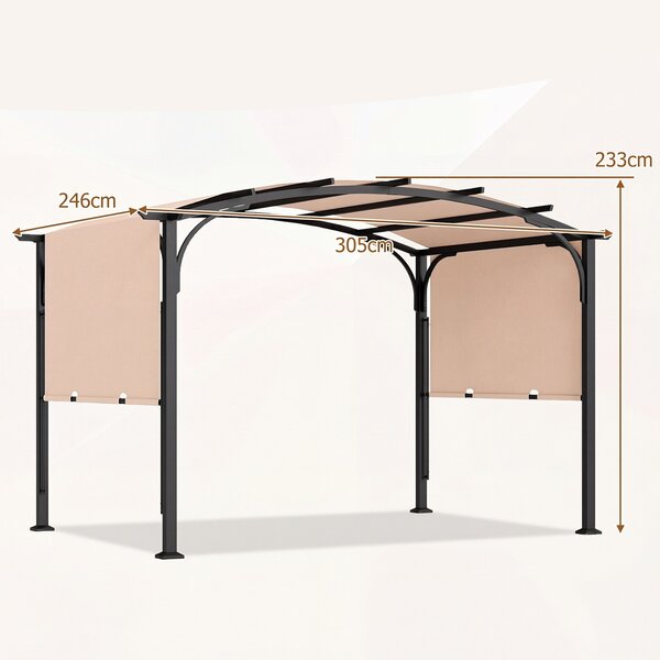 Pergola ogrodowa z regulowanym dachem przesuwnym
