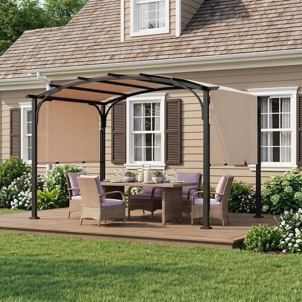 Pergola ogrodowa z regulowanym dachem przesuwnym