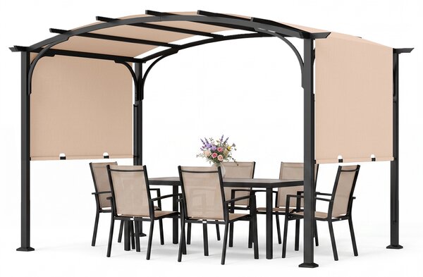 Pergola ogrodowa z regulowanym dachem przesuwnym