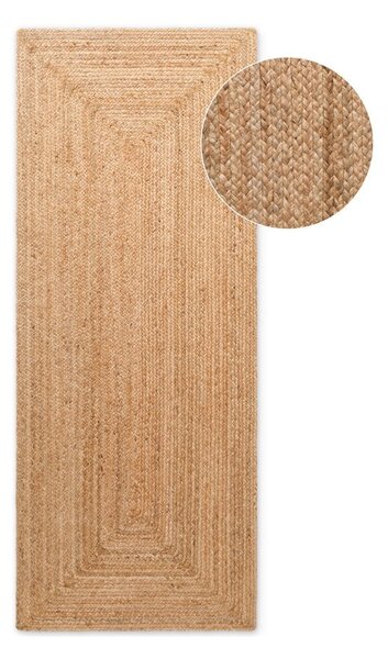 Chodnik z juty dwustronny/tkany ręcznie w naturalnym kolorze 80x200 cm Juno – Hanse Home
