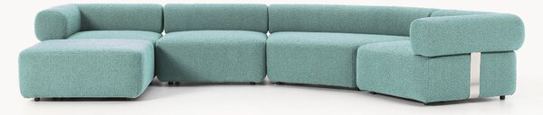 Sofa modułowa Bouclé z pufem Anton