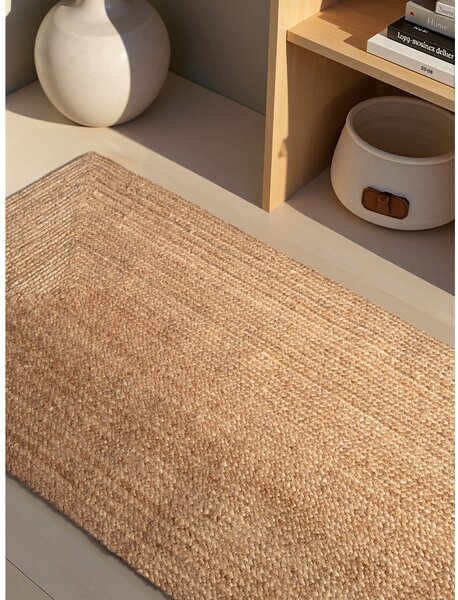 Chodnik z juty dwustronny/tkany ręcznie w naturalnym kolorze 80x200 cm Juno – Hanse Home