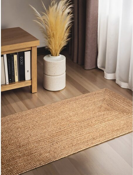Chodnik z juty dwustronny/tkany ręcznie w naturalnym kolorze 80x200 cm Juno – Hanse Home