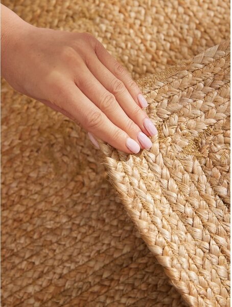 Chodnik z juty dwustronny/tkany ręcznie w naturalnym kolorze 80x200 cm Juno – Hanse Home