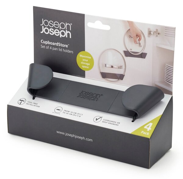 Plastikowe stojaki na pokrywki bez wiercenia zestaw 4 szt. CupboardStore – Joseph Joseph
