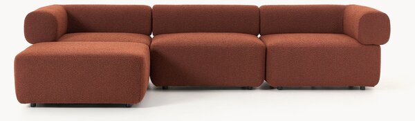 Sofa modułowa Bouclé z pufem Anton (4-osobowa)