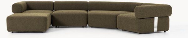Sofa modułowa Bouclé z pufem Anton