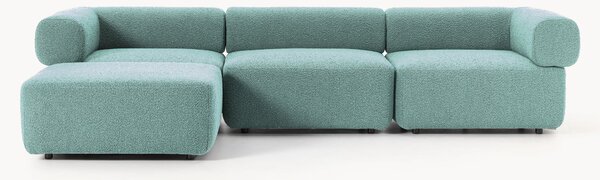 Sofa modułowa Bouclé z pufem Anton (4-osobowa)