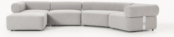Sofa modułowa Bouclé z pufem Anton