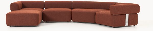 Sofa modułowa Bouclé z pufem Anton