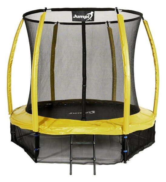 Trampolina Ogrodowa Jumpi 252cm/8FT Maxy Comfort Plus Żółta Z Wewnętrzną Siatką