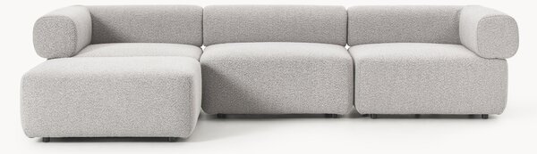 Sofa modułowa Bouclé z pufem Anton (4-osobowa)