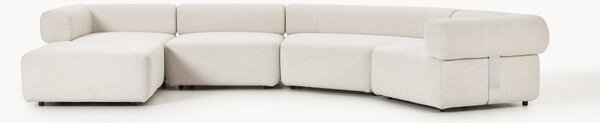 Sofa modułowa Bouclé z pufem Anton