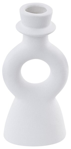 Świecznik dekoracyjny akcesoria ceramiczny minimalistyczny design biały Sparta Beliani