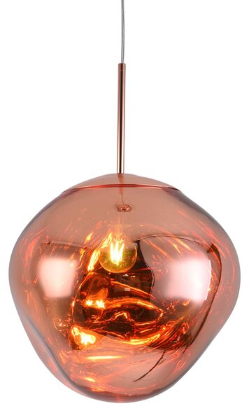 Szklana lampa wisząca GLAM MP-1239-280 nowoczesna do salonu miedziana