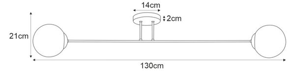 Nowoczesna lampa sufitowa z dwoma kloszami - S802-Fiva