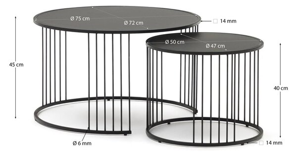 Okrągły stolik ze szklanym blatem ø 75 cm Hadar – Kave Home