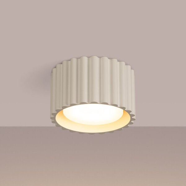 Lampy sufitowe SOLLUX LIGHTING, RIBLA, ściemnialny, beżowy, salon, aluminium