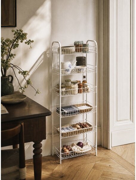Biały metalowy regał 41x104x23 cm Monaco – Metaltex
