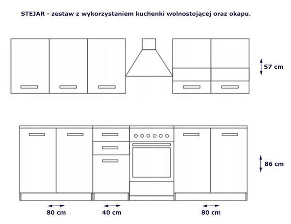 Zestaw kuchennych mebli Igaris - biały połysk