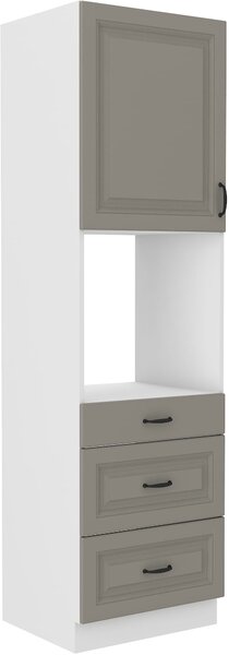 Wysoka szafka słupek z szufladami na piekarnik STILO 60 DPS-210 3S 1F Grafit/Biały