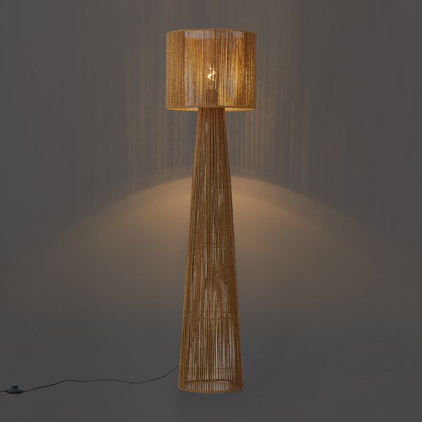 Lampa podłogowa Japandi naturalna z abażurem - Dart