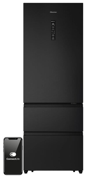 Lodówka HISENSE RT641N4AFE1 3D SkyLine No Frost 200cm Czarna Wi-Fi ConnectLife Metal Tech Cooling