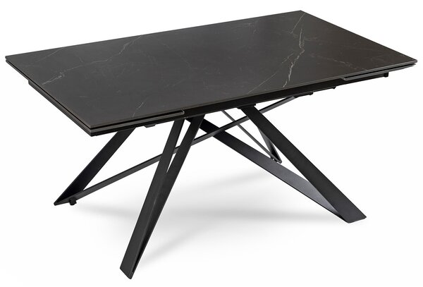 Stół Rozkładany Prostokątny MAXIME 160-240 cm Ceramiczny Czarny Marmur do Jadalni Nowoczesny Loft