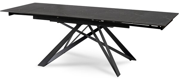 Stół Rozkładany Prostokątny MAXIME 160-240 cm Ceramiczny Czarny Marmur do Jadalni Nowoczesny Loft