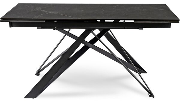 Stół Rozkładany Prostokątny MAXIME 160-240 cm Ceramiczny Czarny Marmur do Jadalni Nowoczesny Loft