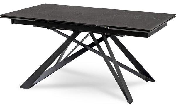 Stół Rozkładany Prostokątny MAXIME 160-240 cm Ceramiczny Czarny Marmur do Jadalni Nowoczesny Loft