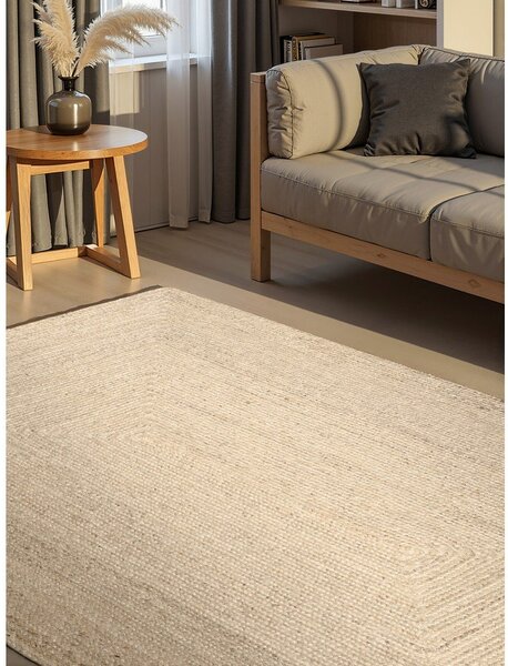 Kremowy dywan z juty dwustronny/tkany ręcznie 80x150 cm Juno – Hanse Home