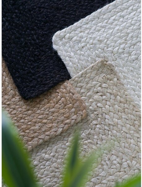 Czarny dywan z juty dwustronny/tkany ręcznie 80x150 cm Juno – Hanse Home