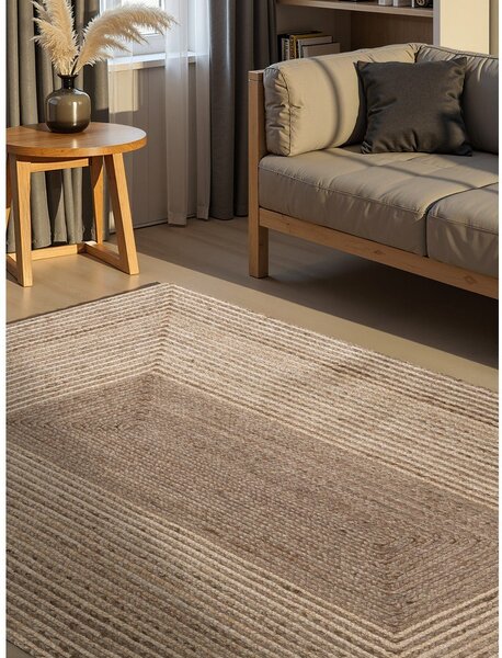 Dywan z juty dwustronny/tkany ręcznie w jasnym naturalnym kolorze/w ciemnym naturalnym kolorze 120x170 cm Juno – Hanse Home
