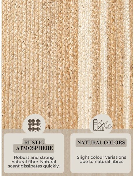Kremowy/w naturalnym kolorze dywan z juty dwustronny/tkany ręcznie 200x300 cm Looma – Hanse Home