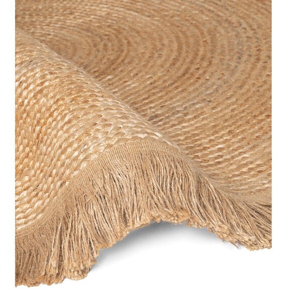 Okrągły dywan z juty dwustronny/tkany ręcznie w naturalnym kolorze ø 150 cm Nuru – Hanse Home