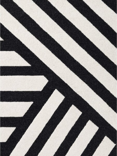 Czarno-biały wełniany dywan tkany ręcznie 120x180 cm Stryve Noir – Elle Decoration