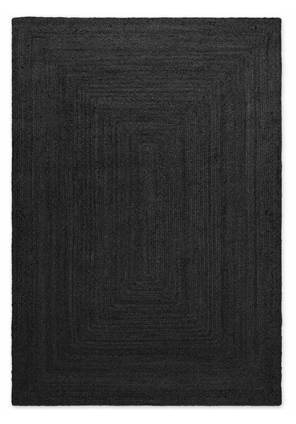 Czarny dywan z juty dwustronny/tkany ręcznie 80x150 cm Juno – Hanse Home