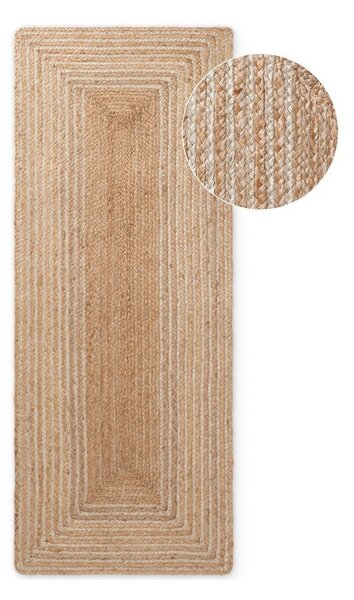 Chodnik z juty dwustronny/tkany ręcznie w naturalnym kolorze/w jasnym naturalnym kolorze 80x200 cm Juno – Hanse Home