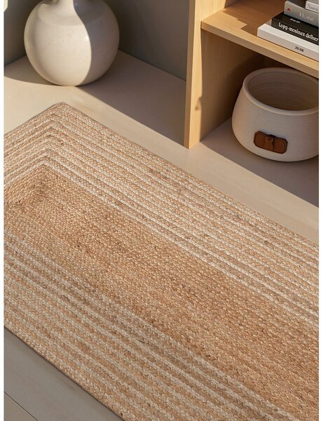 Chodnik z juty dwustronny/tkany ręcznie w naturalnym kolorze/w jasnym naturalnym kolorze 80x200 cm Juno – Hanse Home