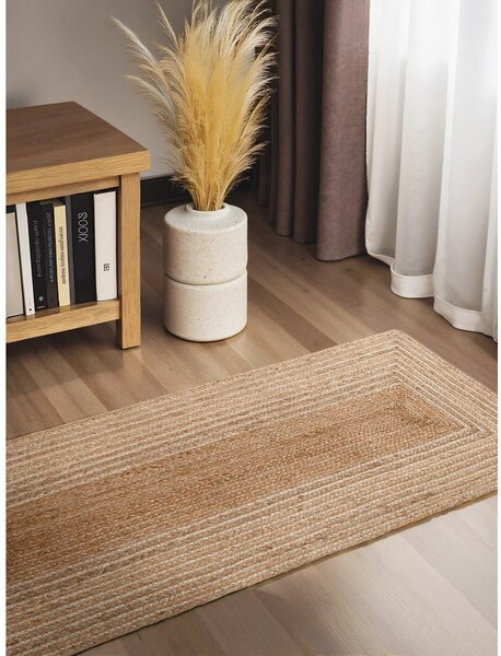 Chodnik z juty dwustronny/tkany ręcznie w naturalnym kolorze/w jasnym naturalnym kolorze 80x200 cm Juno – Hanse Home
