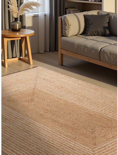 Dywan z juty dwustronny/tkany ręcznie w naturalnym kolorze/w jasnym naturalnym kolorze 120x170 cm Juno – Hanse Home