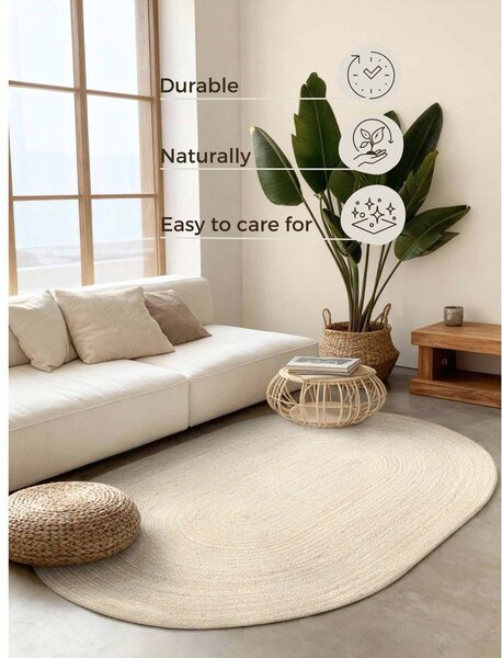 Kremowy dywan z juty dwustronny/tkany ręcznie 160x230 cm Braided – Hanse Home