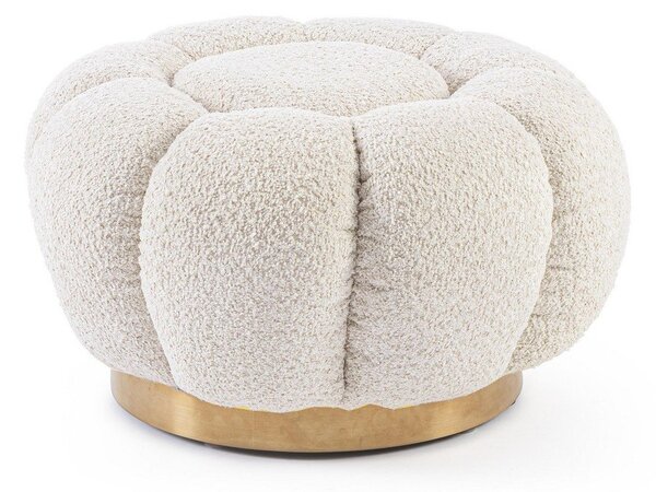 Kremowy podnóżek z materiału bouclé Florel – Bizzotto