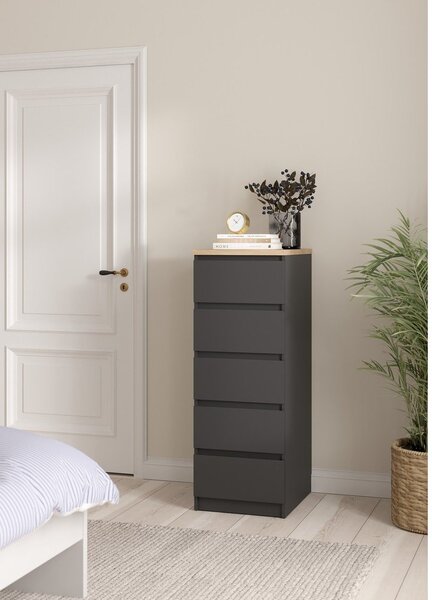 Ciemnoszara komoda 40x111x50 cm Naia – Tvilum