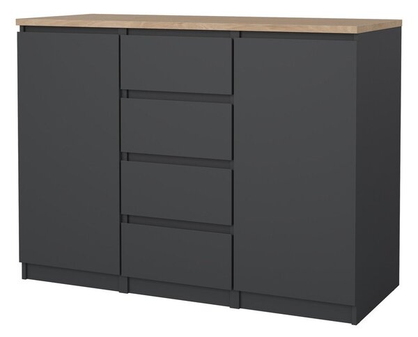 Ciemnoszara komoda 121x91x50 cm Naia – Tvilum