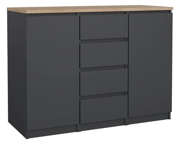 Ciemnoszara komoda 121x91x50 cm Naia – Tvilum